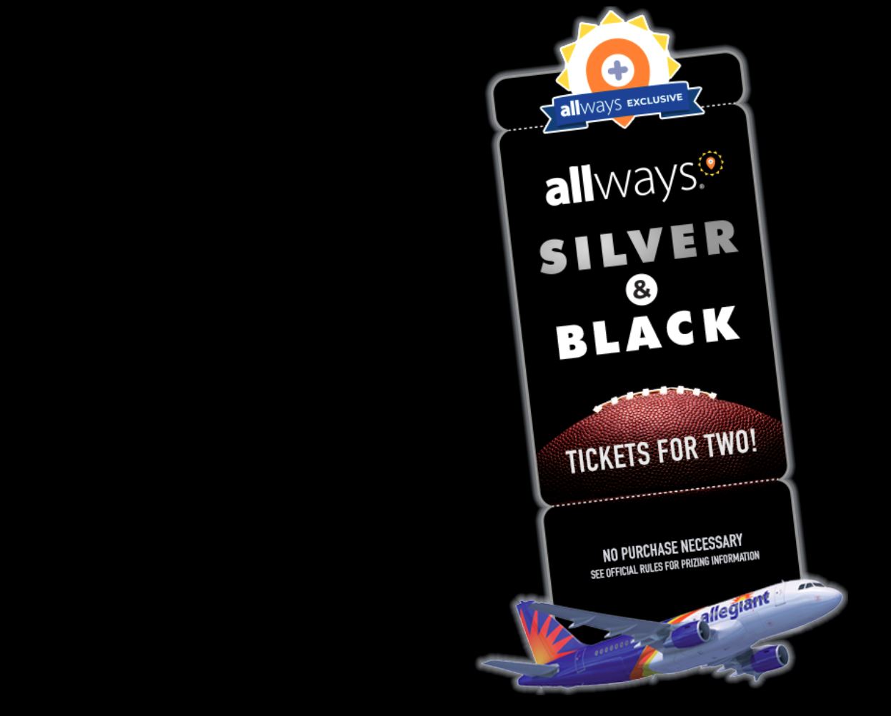 Allegiant Allways Silver and Black Sweepstakes